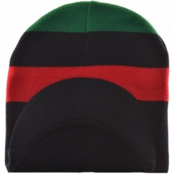 Skullies & Beanies Red Black and Green Pan-African Flag Inspired Beanie Cap - CW110CGLLOX $23.08