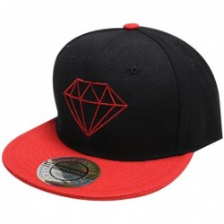 Baseball Caps Diamond Snapback Cap - Black/Red - CY12CAI2CHT $17.72
