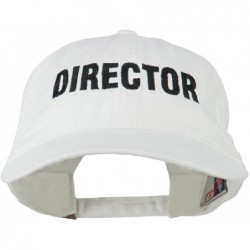 Baseball Caps Director Embroidered Washed Cotton Cap - White - CF11LBM8TZB $49.91