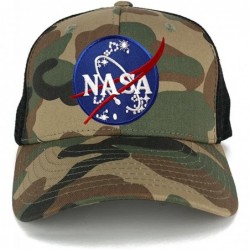 Baseball Caps NASA Insignia Space Logo Embroidered Iron on Patch Adjustable Trucker Cap - Camo Black - CE12N8Q1CB5 $33.38