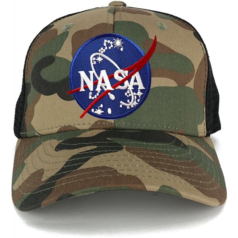 Baseball Caps NASA Insignia Space Logo Embroidered Iron on Patch Adjustable Trucker Cap - Camo Black - CE12N8Q1CB5 $21.72