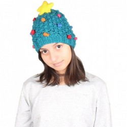 Skullies & Beanies Christmas Holiday Fashion Winter Knitted Reindeer- Snow Man- Penguin and Christmas Tree Beanie Hat - C7188...