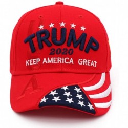 Baseball Caps Keep America Great Hat Donald Trump President 2020 Slogan with USA Flag Cap Adjustable Baseball Cap - New Red -...