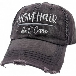 Baseball Caps Women's- Customizable- Mom Hair Don't Care Embroidered Baseball Cap - Grey/Customized - C318CS2Z5X3 $41.26