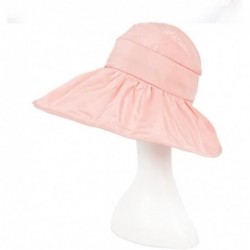 Visors Summer Collapsible Large Wide Brimmed Sun Hat Anti-UV Hat Sun Beach Empty Hat - Pink - CC18DCN599D $18.08