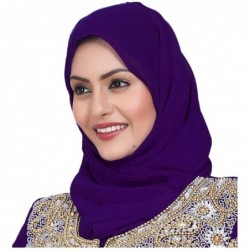 Balaclavas Women Faux Georgette Ethnic- Evening- Party- Handscarf Soft Neck Head Wraps Cap- Full Cover Hat - Purple - CX18AN2...