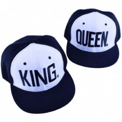 Baseball Caps King Queen Hats Matching Snapbacks Hip Hop Hats Couples Snapback Caps Adjustable - Black+white - CK18OTU9KLC $4...