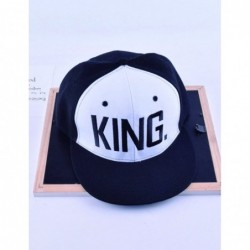 Baseball Caps King Queen Hats Matching Snapbacks Hip Hop Hats Couples Snapback Caps Adjustable - Black+white - CK18OTU9KLC $4...