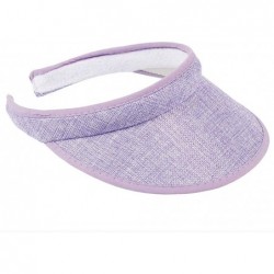 Sun Hats Women Hats Summer Sun UV Protection Visor Wide Brim Clip on Beach Pool Golf Cap for Girls - Purple - CI18SDK9ALQ $20.27