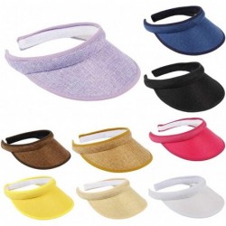 Sun Hats Women Hats Summer Sun UV Protection Visor Wide Brim Clip on Beach Pool Golf Cap for Girls - Purple - CI18SDK9ALQ $13.36