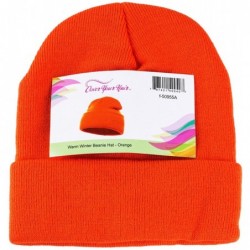 Skullies & Beanies Beanie - Winter Hats- Unisex Warm Hat- Skull Cap- Ski Hat - Knit Hat - Orange - CF11SL9XN85 $18.70