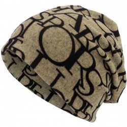 Skullies & Beanies Unisex Beanie Cap Hip-hop Letter Hat - Beige - CF127AGNODH $17.14