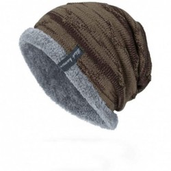 Skullies & Beanies Men Women Winter Warm Stretchy Beanie Skull Slouchy Cap Hat Fleece Lined - Khaki - CJ18K5UT4DO $16.78