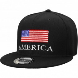 Baseball Caps USA American Flag Printed Baseball Cap Snapback Adjustable Size - America & Flag-black - C718HQAATWA $17.87