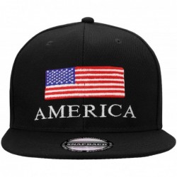 Baseball Caps USA American Flag Printed Baseball Cap Snapback Adjustable Size - America & Flag-black - C718HQAATWA $13.58
