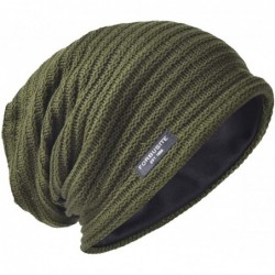 Skullies & Beanies Men's Slouchy Beanie Knit Crochet Rasta Cap for Summer Winter - Green - CB12LUZGD6P $18.82