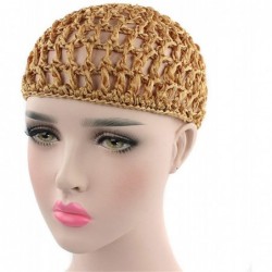 Skullies & Beanies Women Soft Rayon Snood Hat Hair Net Crocheted Hair Net Cap Mix Colors Dropshipping - Kufi Khaki-2pcs - CA1...