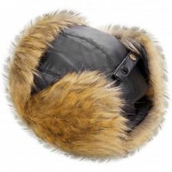 Bomber Hats Men Faux Fur Trapper Hat Winter Warm Ushanka Russian Trooper Hat Hunting Hat - Faux Fur Coffee - C918YTO7MYC $24.72