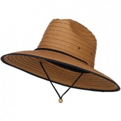 Sun Hats Men's Paper Braid Life Guard Hat - Brown - CZ12CX1KZ9L $39.18