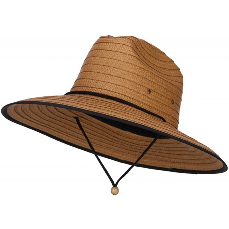 Sun Hats Men's Paper Braid Life Guard Hat - Brown - CZ12CX1KZ9L $39.18