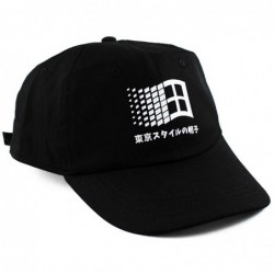 Baseball Caps Windows 95 Japanese 6 Panel Cap Black - C7121X3YTNN $44.27