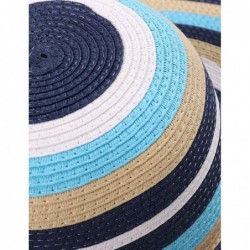 Sun Hats Women Colorful Stripes Wide Brim Straw Panama Hat-Roll Up Hat Fedora Beach Sun Hat for Women Summer Hats UPF50+ - C4...