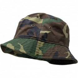 Bucket Hats Bucket Hat Vintage Outdoor Festival Safari Boonie Packable Sun Cap - Camo Woodland - C418S2ATKGO $32.55