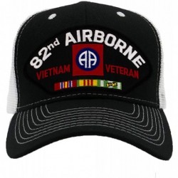 Baseball Caps 82nd Airborne - Vietnam War Veteran Hat/Ballcap Adjustable One Size Fits Most - Mesh-back Black & White - C618R...
