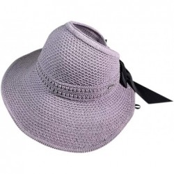 Sun Hats Ladies Women Wide Brimmed Floppy Hat Foldable Straw Flower Beach Hat - D - C818SRA8X3R $24.06
