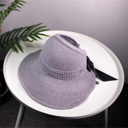 Sun Hats Ladies Women Wide Brimmed Floppy Hat Foldable Straw Flower Beach Hat - D - C818SRA8X3R $15.00