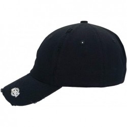 Baseball Caps Dad Hat Baseball Cap Adjustable Distressed Vintage Washed Polo Style Cotton Headwear - Black - C518WYCCDWW $22.64