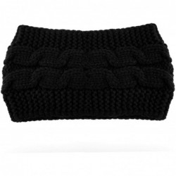 Skullies & Beanies Cable Knit Head Wrap Headband Ear Warmer Hair Belt - Black - CY18K5KH70L $11.26