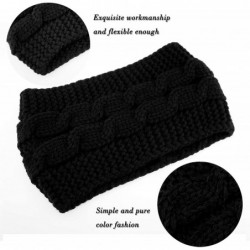Skullies & Beanies Cable Knit Head Wrap Headband Ear Warmer Hair Belt - Black - CY18K5KH70L $11.26