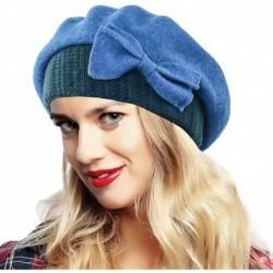 Berets Womens Beret 100% Wool French Beret Beanie Winter Hats Hy022 - Turquoise - C118HLY6OTY $20.51