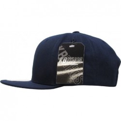 Baseball Caps Classic Snapback Hat Blank Cap - Cotton & Wool Blend Flat Visor - (2.2) Navy - CA11JEE38V3 $16.47