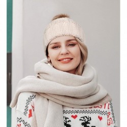 Skullies & Beanies Unisex Trendy Knit Beanie Hat Warm and Soft Skull Ski Cap for Women and Men - 11-black+beige - CW1925XS2MX...