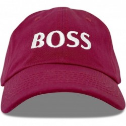 Baseball Caps BOSS Baseball Cap Dad Hat Mens Womens Adjustable - Maroon - CE18CGNMRUE $16.30