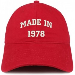 Baseball Caps Made in 1978 Text Embroidered 42nd Birthday Brushed Cotton Cap - Red - CF18C9XTDD0 $36.49