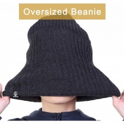 Skullies & Beanies Mens Slouchy Beanie Hat Summer Oversized Knit Cap for Women Winter Skull Cap B309 - Dark Grey - C518XEY7WO...