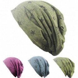 Skullies & Beanies Unisex Indoors Cotton Beanie- Soft Sleep Cap For Hairloss- Cancer- Chemo - Green - C4185RH7ETI $13.21