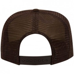 Baseball Caps Polyester Foam Front 5 Panel High Crown Mesh Back Trucker Hat - Brown - CL12EXF1Q07 $16.58