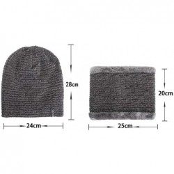 Skullies & Beanies 2PCS Set Unisex Knitted Thick Cap Hedging Head Hat Beanie Warm Caps+Neck Warmers Suit - Coffee - CP18L3GEK...