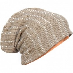 Skullies & Beanies Unisex Adult Winter Warm Slouch Beanie Long Baggy Skull Cap Stretchy Knit Hat Oversized - Khaki - C61291DB...
