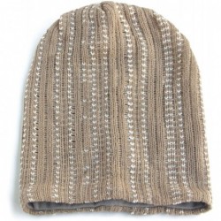 Skullies & Beanies Unisex Adult Winter Warm Slouch Beanie Long Baggy Skull Cap Stretchy Knit Hat Oversized - Khaki - C61291DB...