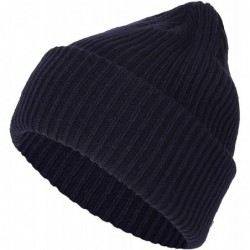 Skullies & Beanies Ribbed Knit Beanie Winter Hat Slouchy Watch Cap GZ50019 - Navy - C118KLYCGIC $22.20