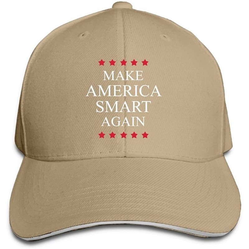 Baseball Caps Make America Smart Again Adjustable Baseball Hat Dad Hats Trucker Hat Sandwich Visor Cap - Natural - C518GL93OS...