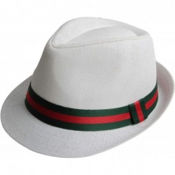 Fedoras Fedora Hats for Men & Women Tribly Short Brim Summer Paper - 02 - White - CG18W4ZK8Z6 $23.92