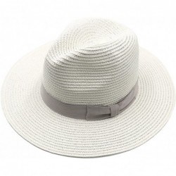 Sun Hats Womens Sun Hat with Wind Lanyard UPF Beach Packable Summer Cowboy Sun Straw Hats for Women Men - White - CC18D47UYC5...
