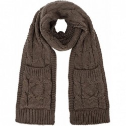 Skullies & Beanies Women Winter Warm Braided Cable Knit Beanie Scarf Set - Light Coffee - CF18EL9IA2M $32.28