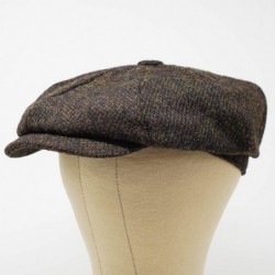 Newsboy Caps Lomond Newsboy Cap - 100% Handwoven Wool - Harris Tweed - Water Resistant - Coffee - CN18ZO4HXYE $57.00